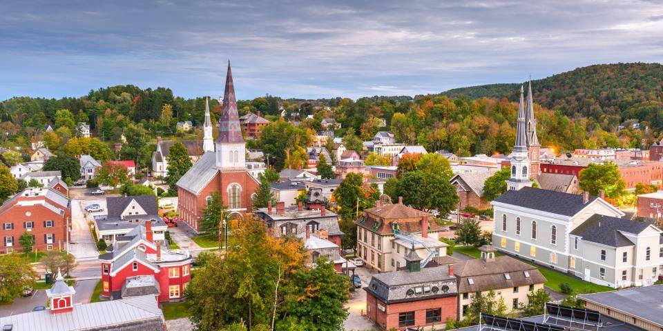 New England town skyline